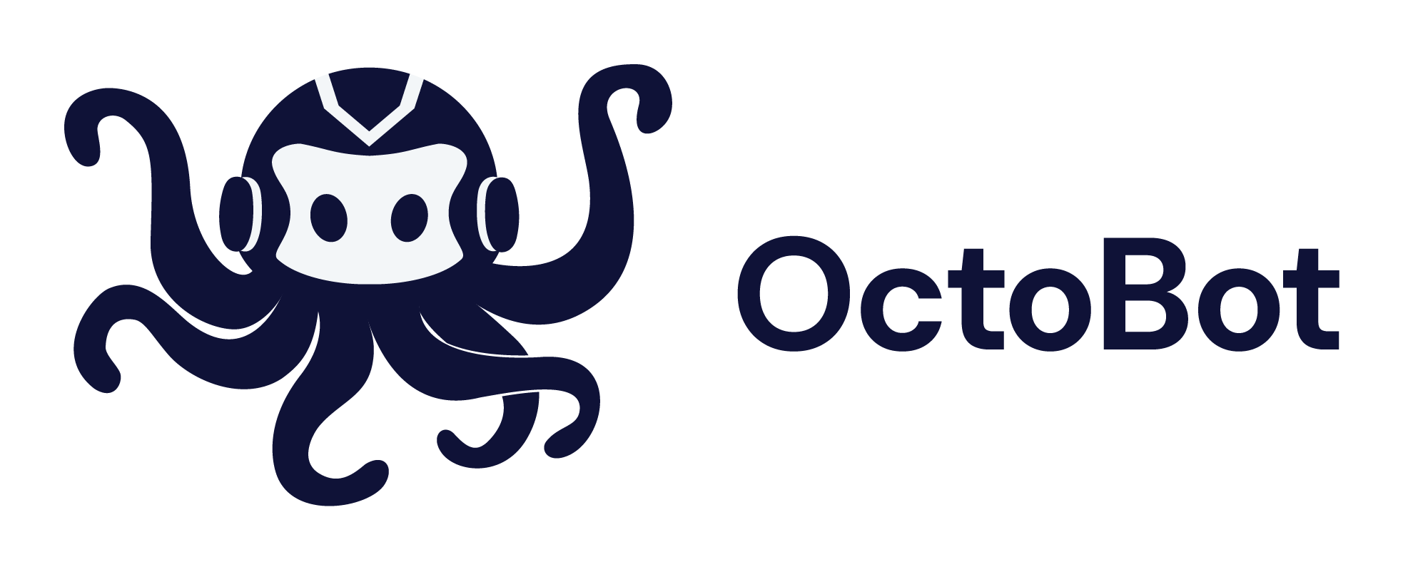 Stylized octopus wearing headphones with OctoBot wordmark to the right
