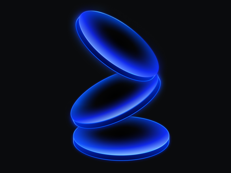 Coin-shaped tokens balanced on their edges