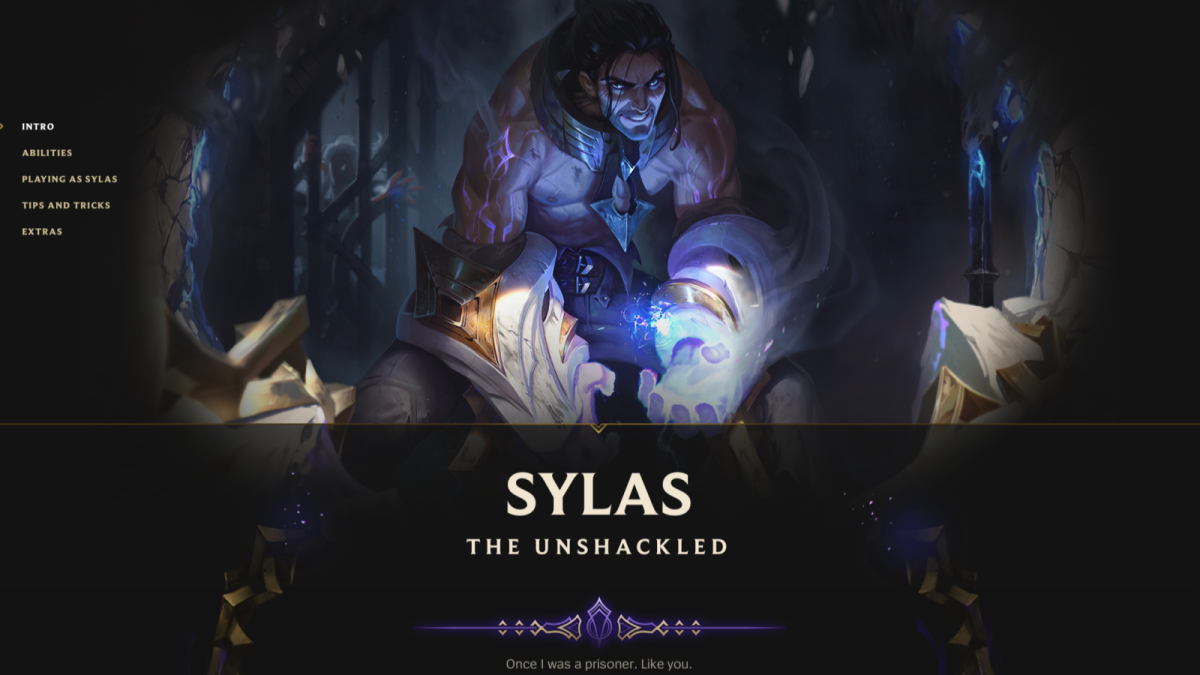 Screenshot of League of Legends Champion Reveal: Sylas project