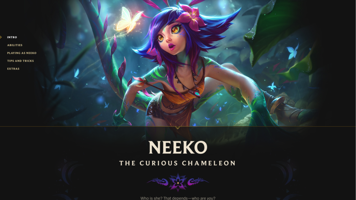 Screenshot of League of Legends Champion Reveal: Neeko project