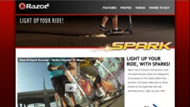 Screenshot of Spark Scooter Microsite project