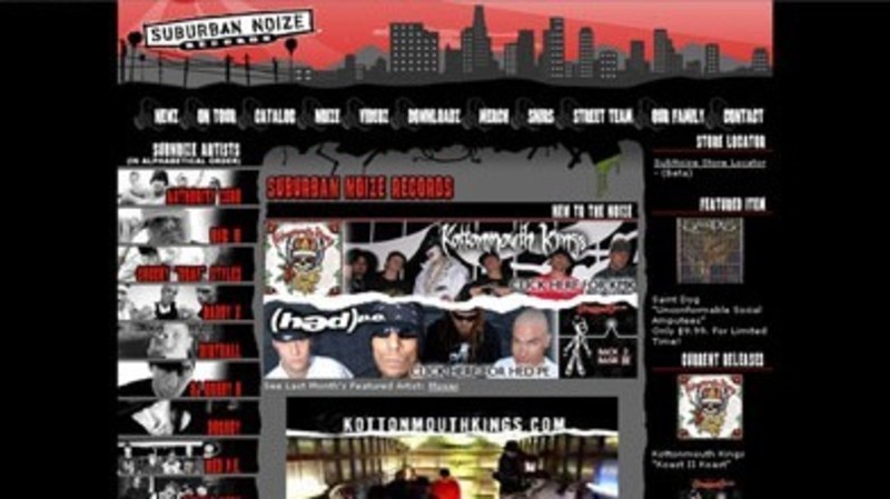 Screenshot of Suburban Noize Records project