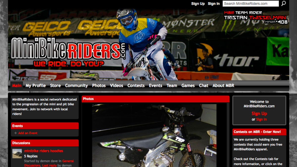 Screenshot of Minibikeriders.com project