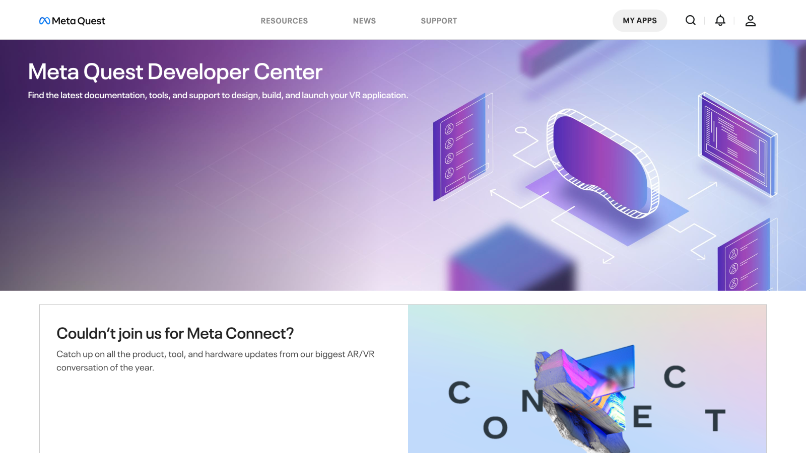 Screenshot of Oculus Dev Center project