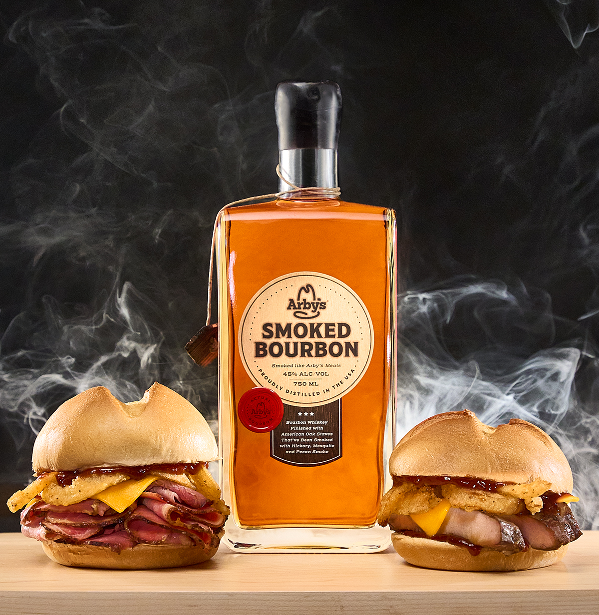 The second drop of Arby's Smoked Bourbon hits today at 12pm ET!