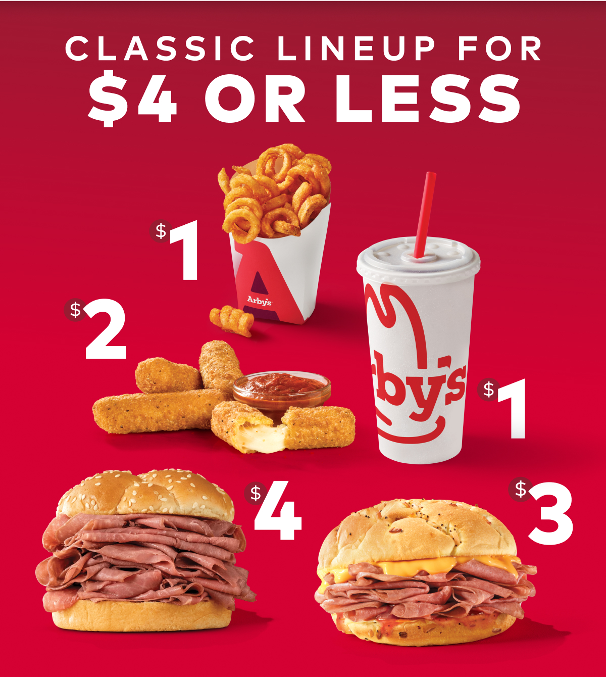 Arby's Classics 4 or less thru 12/24 🎁 Arby's
