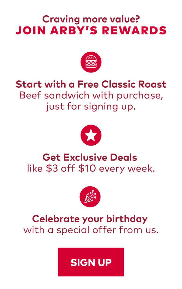 Sign Up with Arby's Rewards