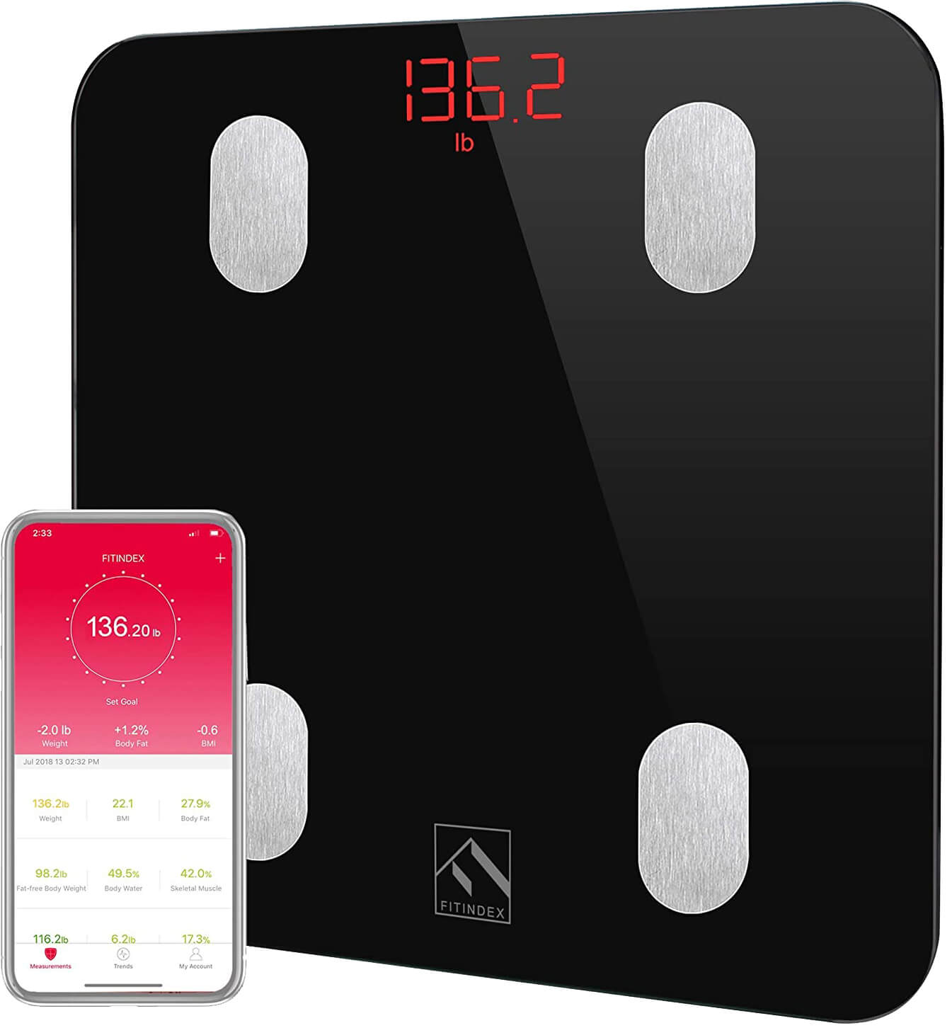 FITINDEX Smart Bluetooth Body Fat Scale (ES-26M) - 0