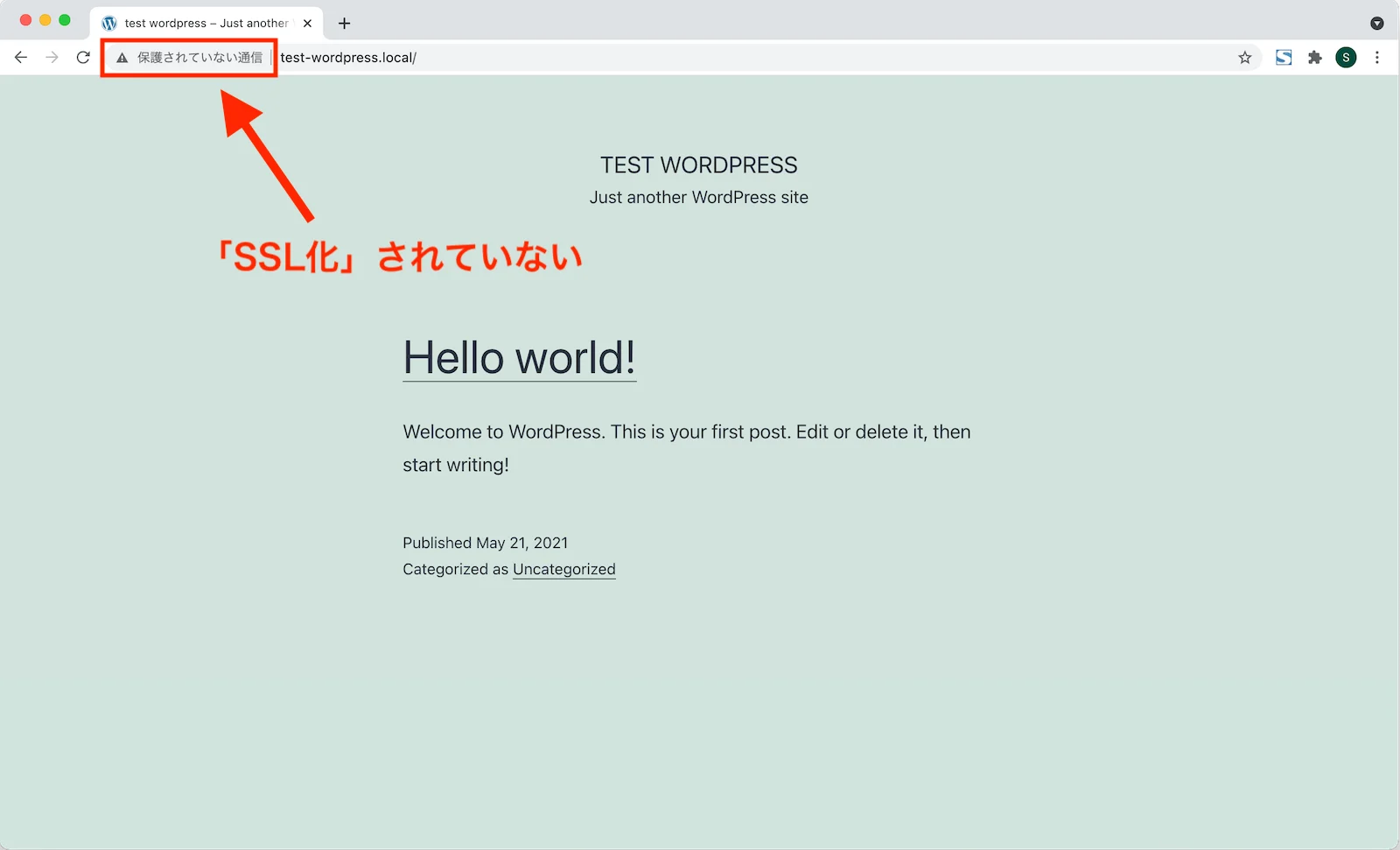 opened site is no ssl