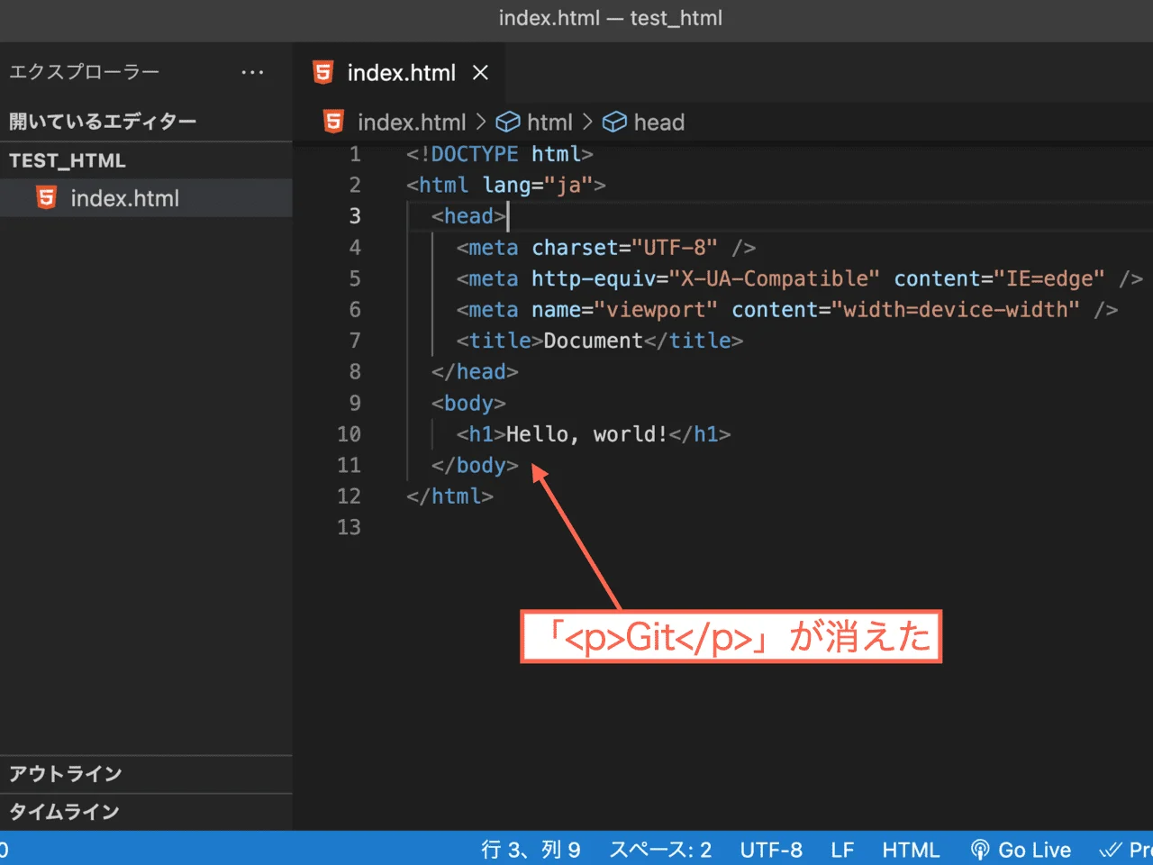 「<p>Git</p>」が消えた