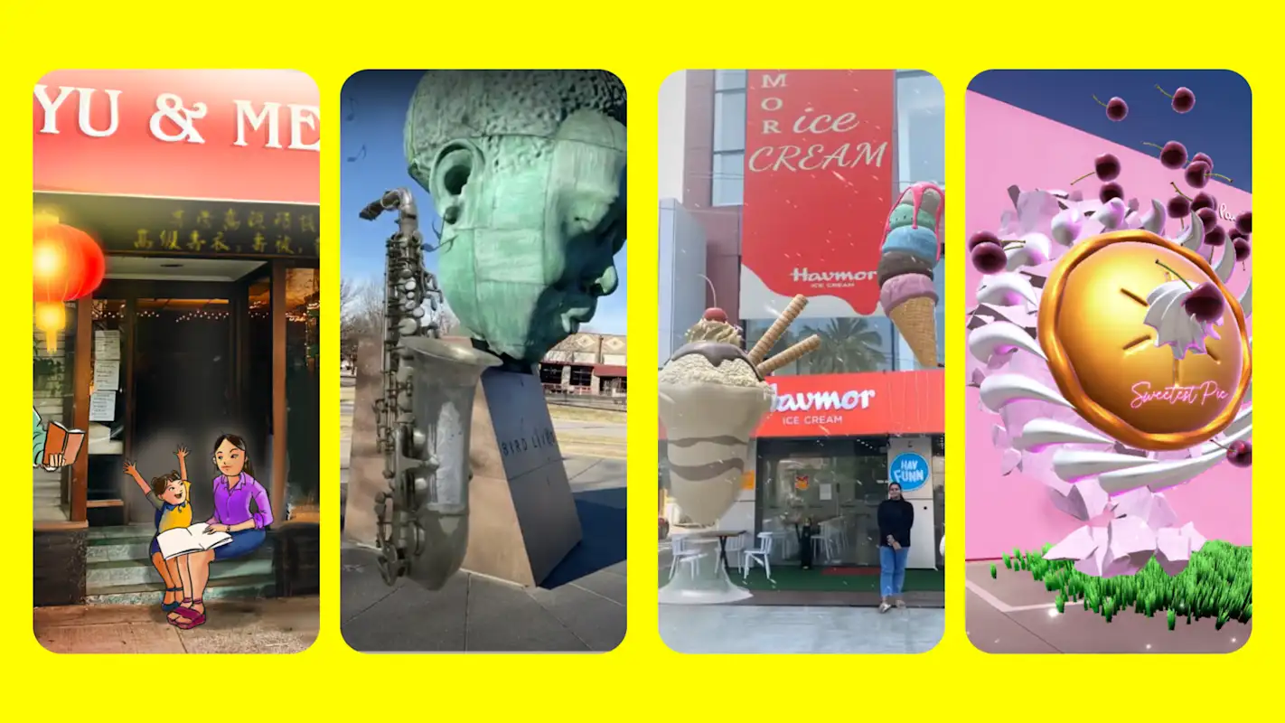 Custom Landmarker Lenses built by AR creators in Lens Studio