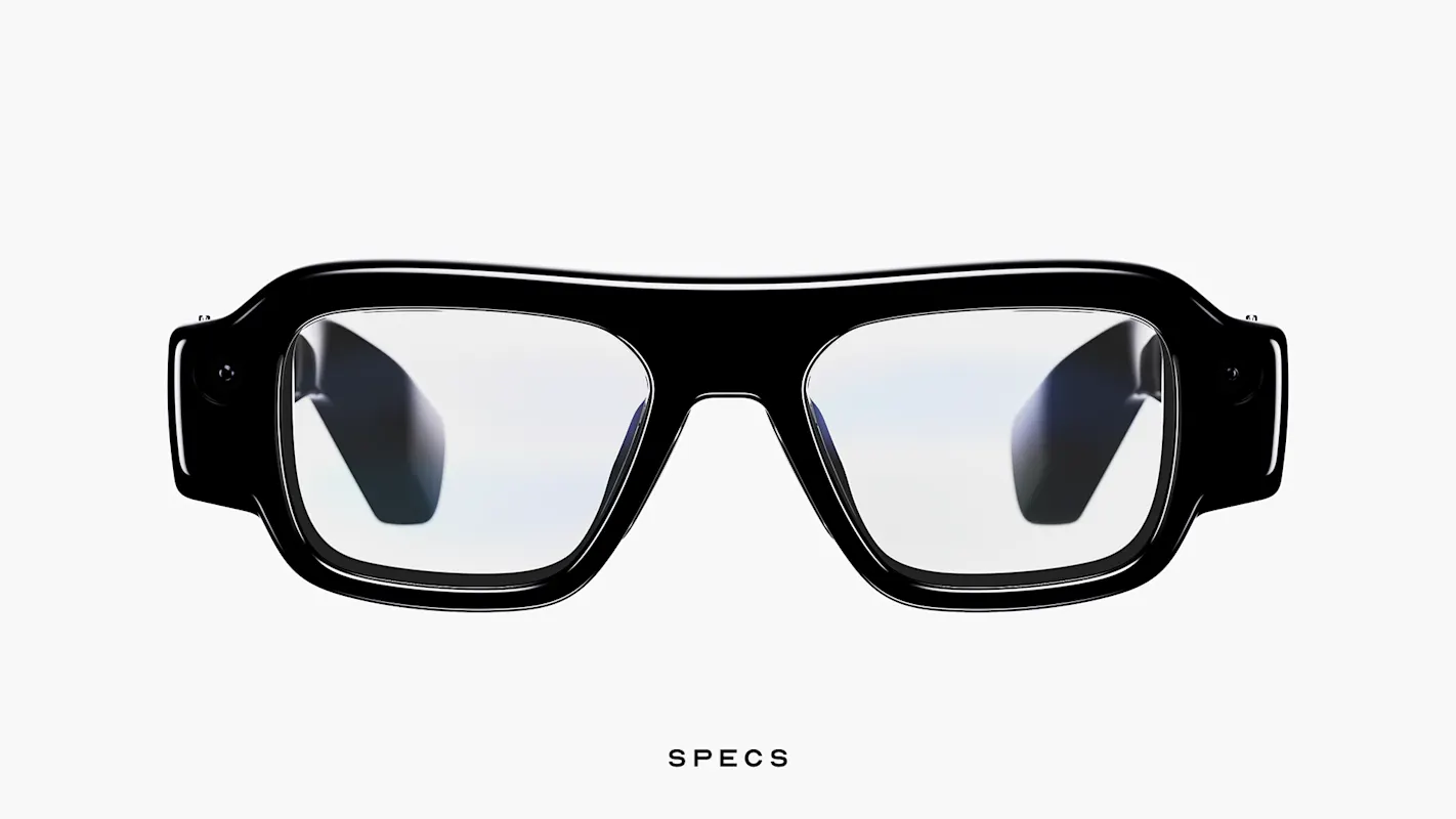 Vista frontal oficial de las gafas de realidad aumentada Snap SPECS