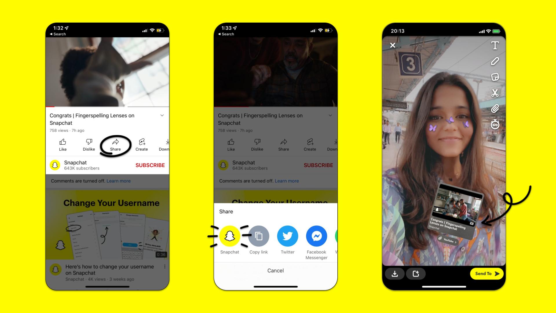 Snapchat упростил обмен YouTube ссылками на Android и iOS