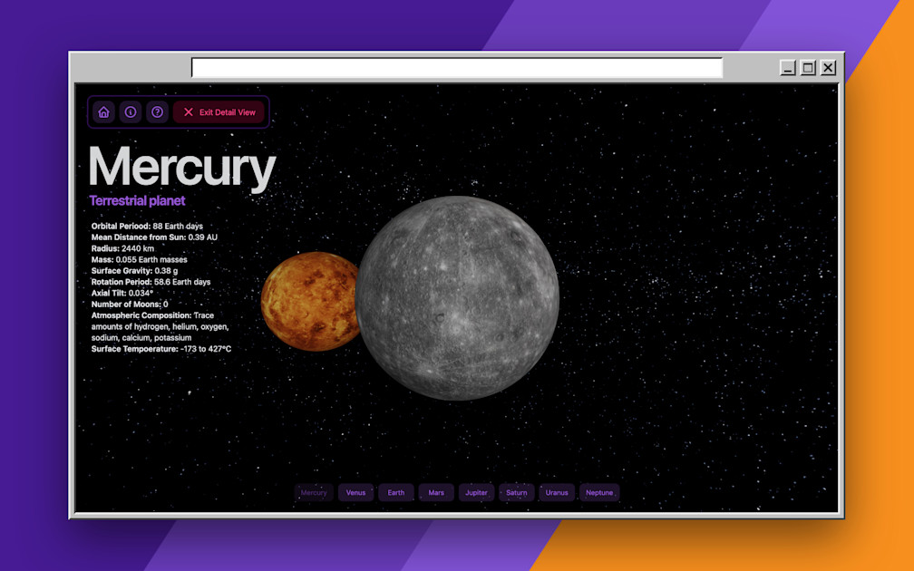 React Three Fiber Interactive Solar System