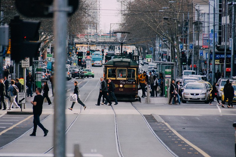 melbourne city flinders street tram