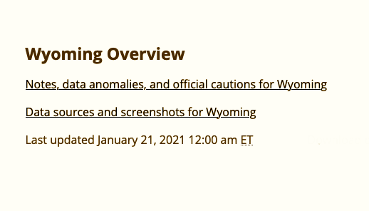 Wyoming overview links