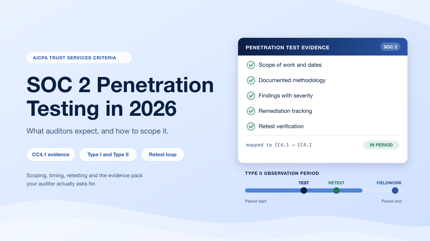 SOC 2 Penetration Testing: What Auditors Expect and How to Scope It (2026)