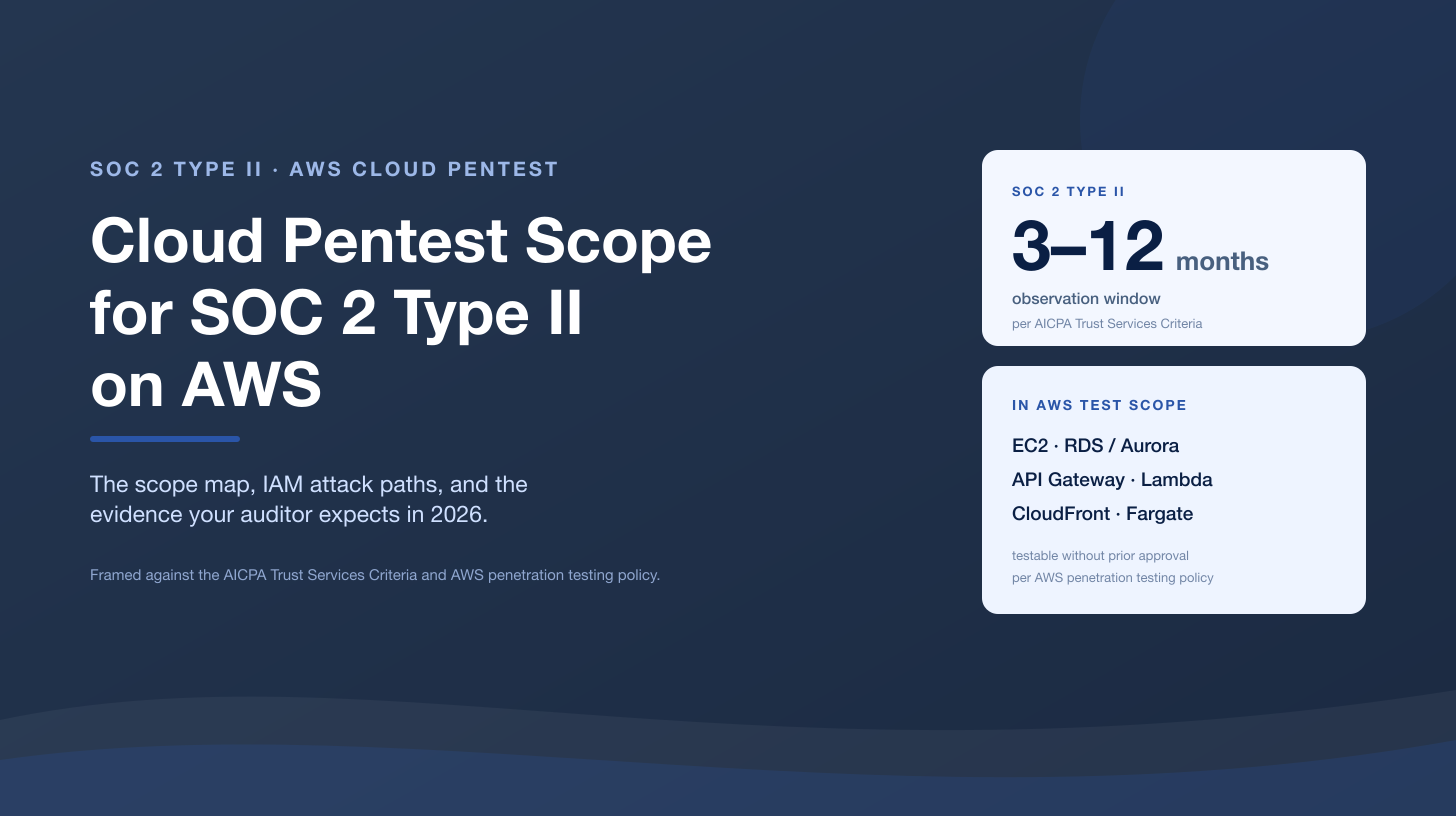 Cloud Pentest Scope for SOC 2 Type II on AWS: What Your Auditor Actually Wants in 2026
