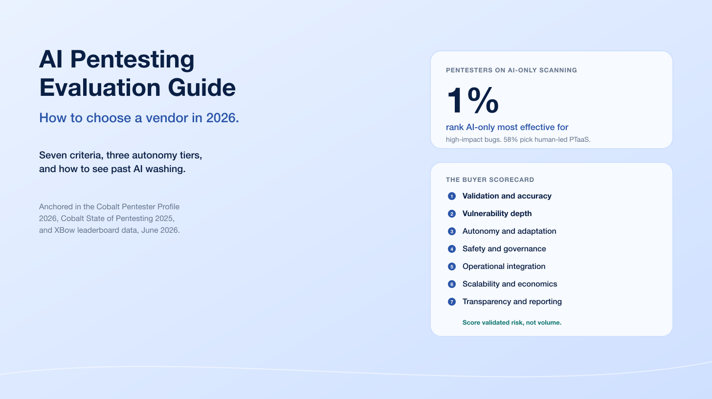 AI Pentesting Evaluation Guide 2026: How to Choose a Vendor