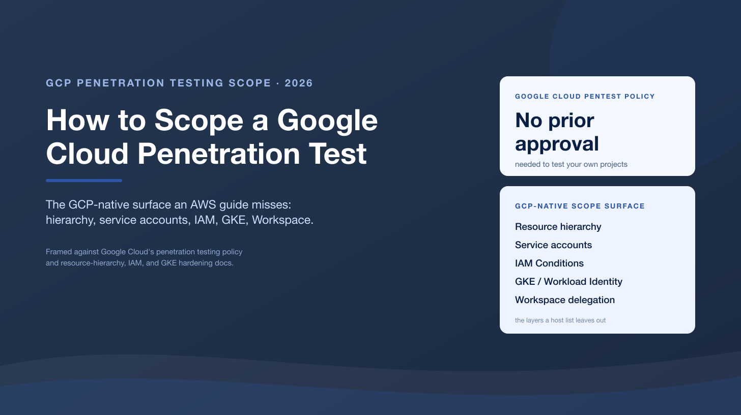 How to Scope a Google Cloud Penetration Test: The GCP-Native Surface an AWS Guide Misses