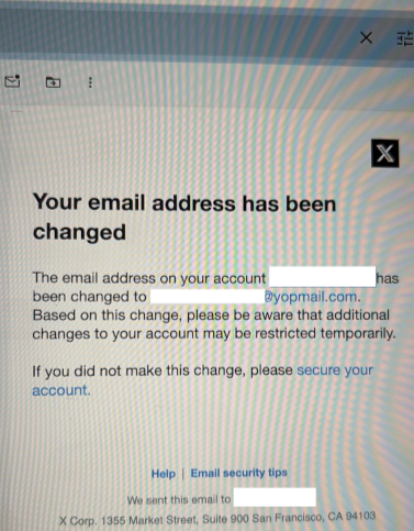 recovered a hacked x account