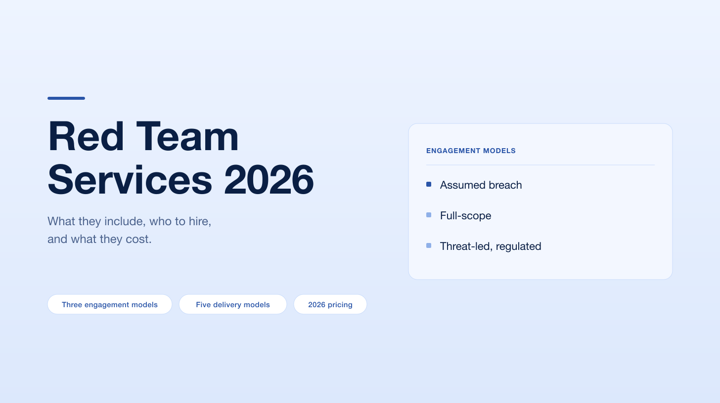 Red Team Services (2026): What They Include, Who to Hire and What They Cost