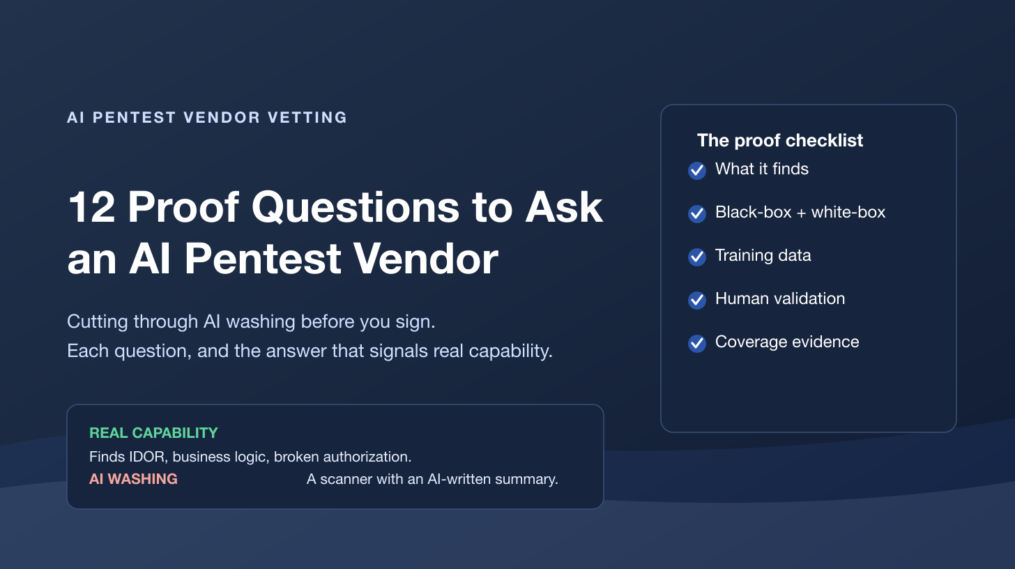 12 Proof Questions to Ask an AI Pentest Vendor Before You Sign