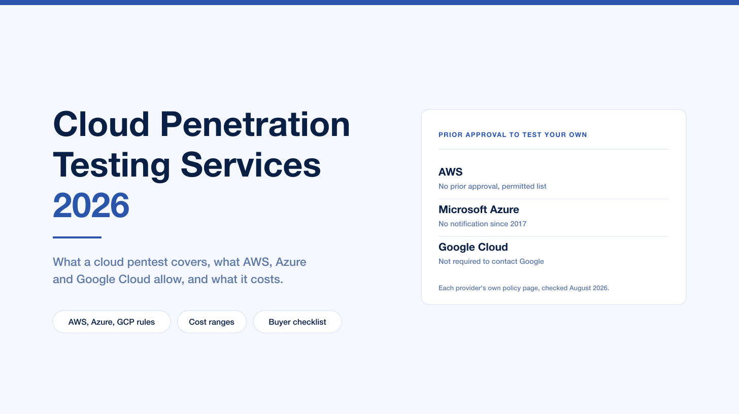 Cloud Penetration Testing Services (2026): AWS, Azure and GCP Buyer's Guide