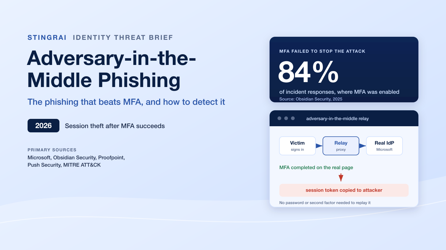 Adversary-in-the-Middle: The Phishing That Beats MFA, and How to Detect It (2026)