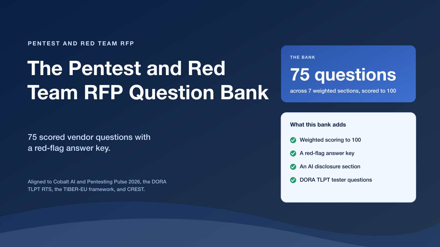 The Pentest and Red Team RFP Question Bank: 75 Scored Questions With Red Flag Answers
