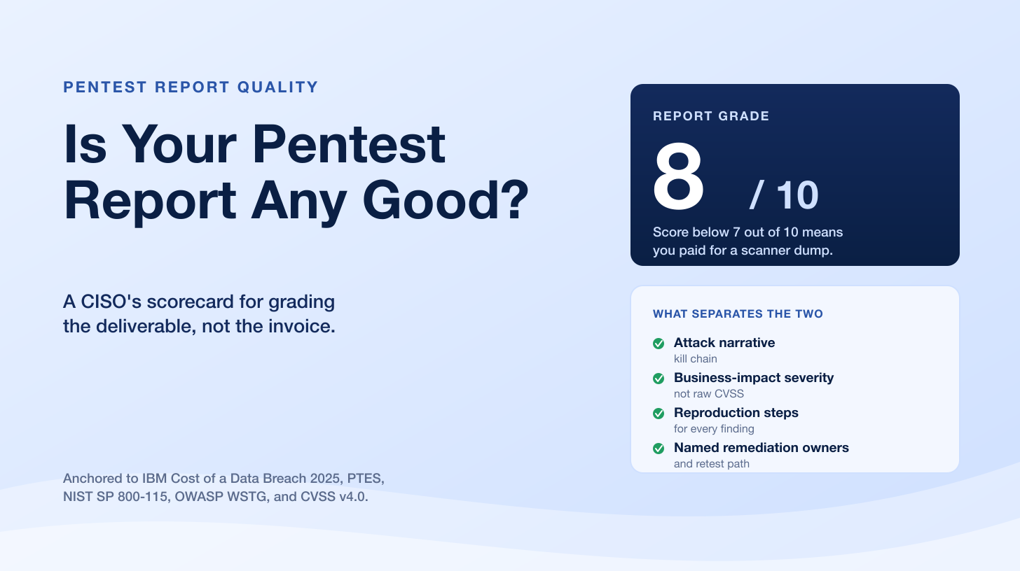 Is Your Pentest Report Any Good? A CISO's Scorecard for Grading the Deliverable