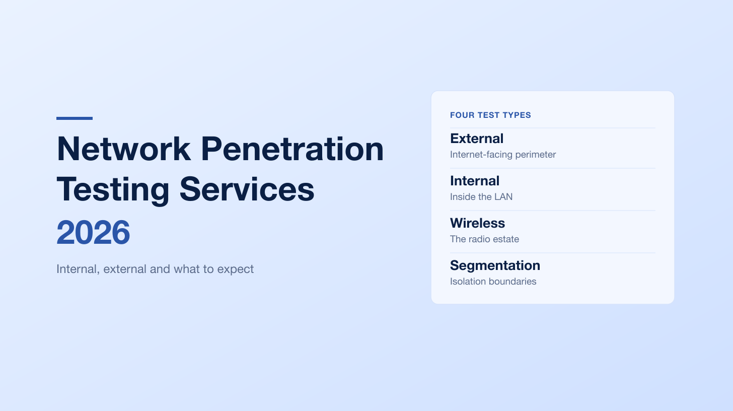 Network Penetration Testing Services (2026): Internal, External and What to Expect