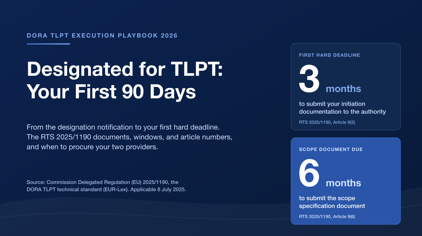 Designated for TLPT: Your First 90 Days Under RTS 2025/1190