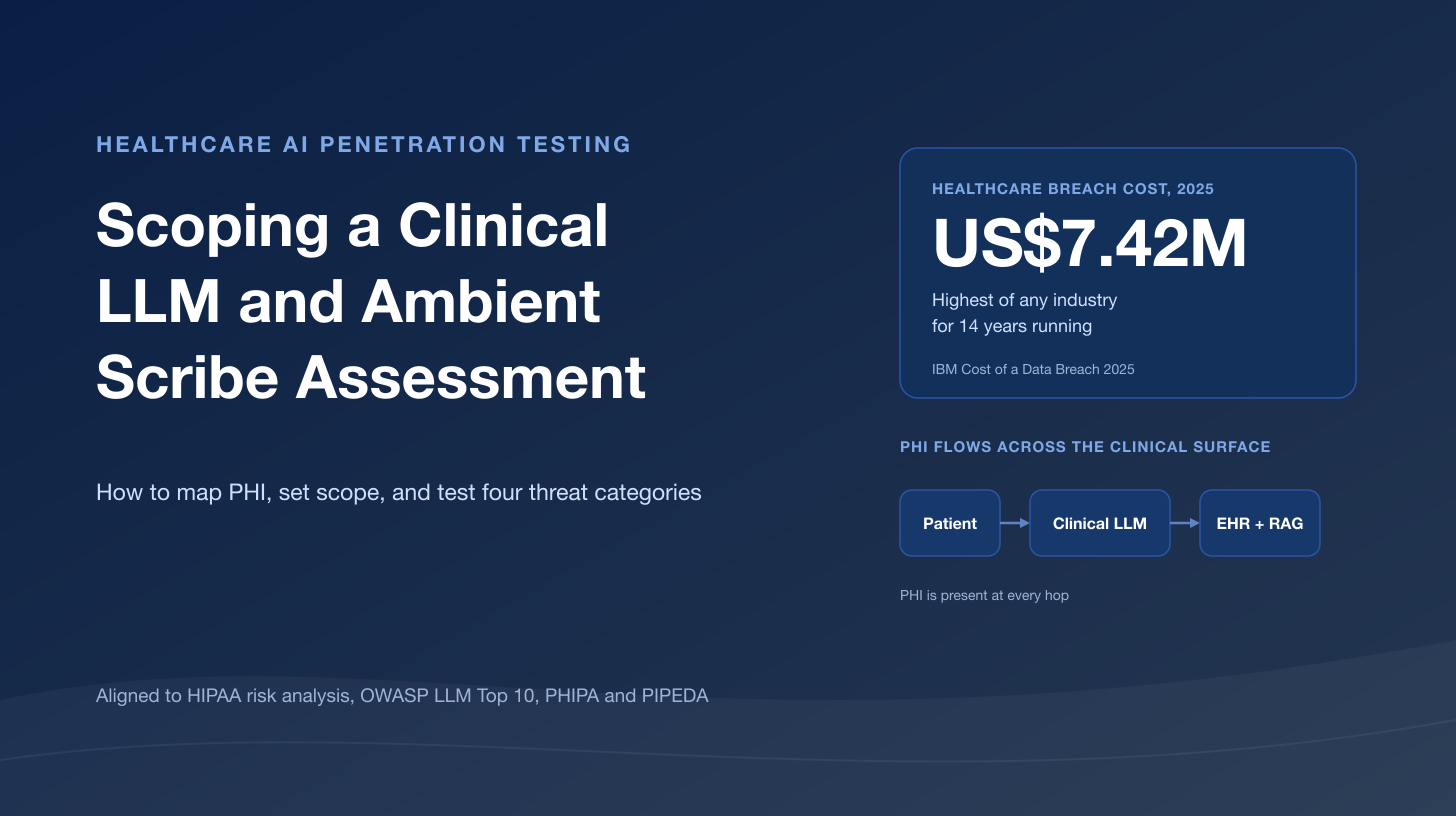 Healthcare AI Penetration Testing: How to Scope a Clinical LLM and Ambient Scribe Assessment