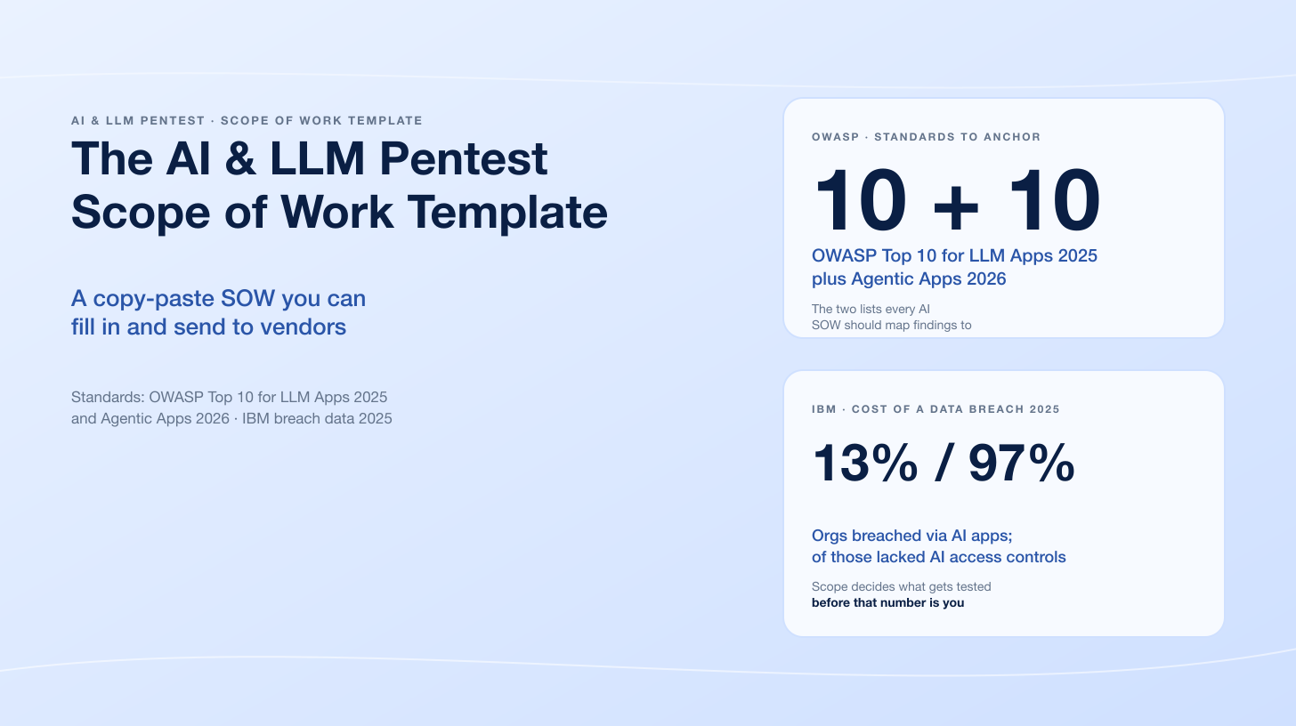 The AI and LLM Penetration Test Scope of Work Template You Can Send Vendors