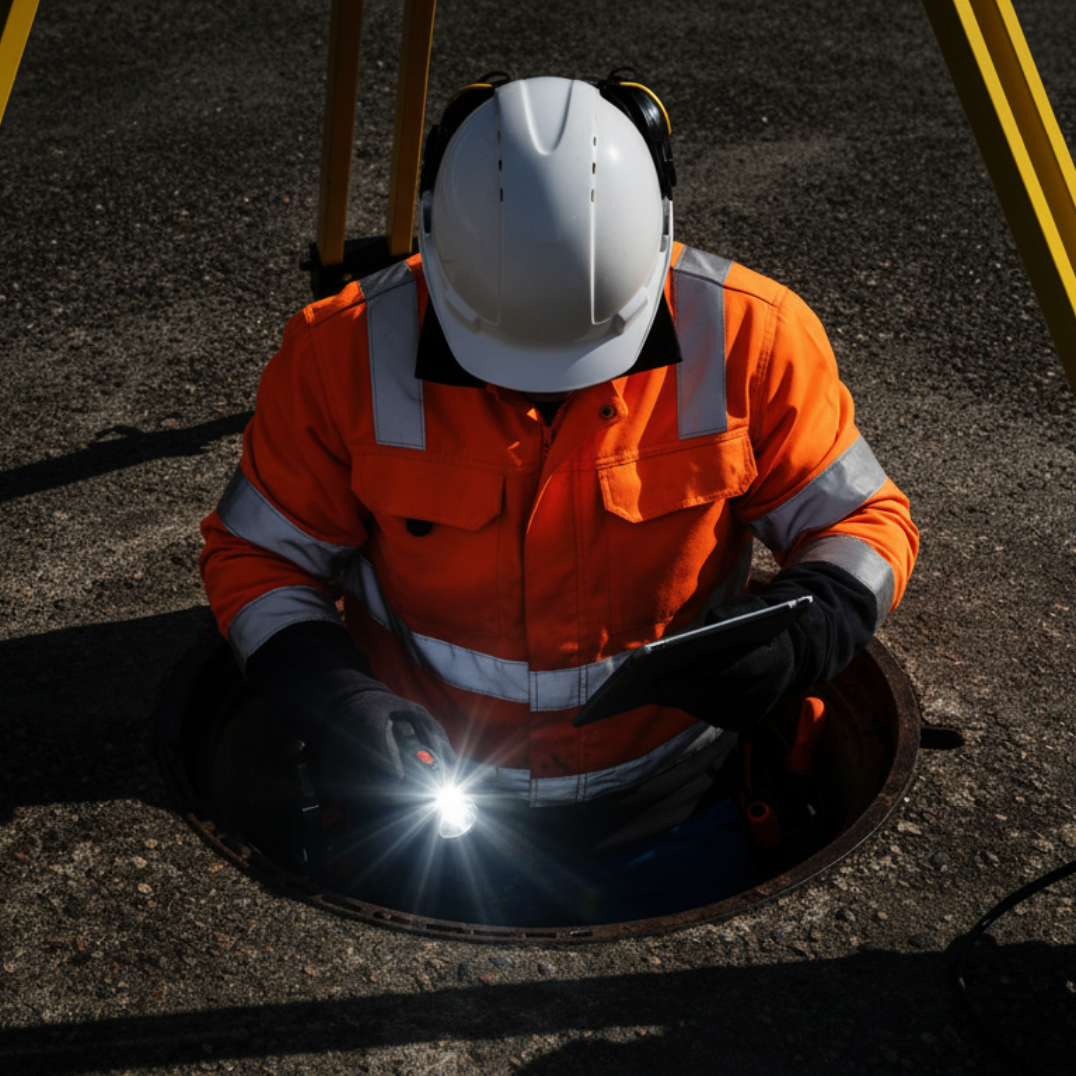 Steigeisenseite Kanalarbeiter