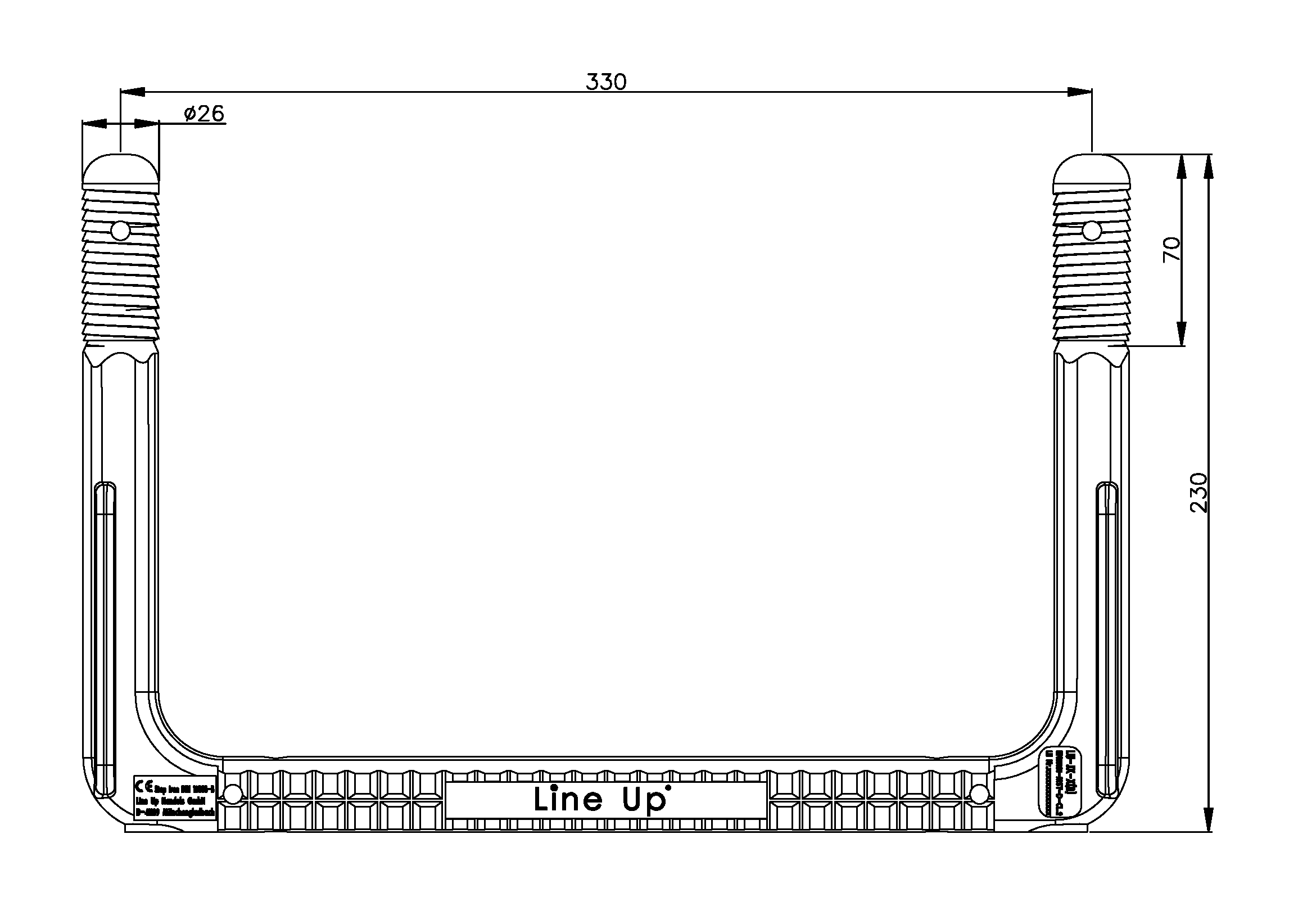 Steigbügel Edelstahl V2A, orange, Form B, Kl.1