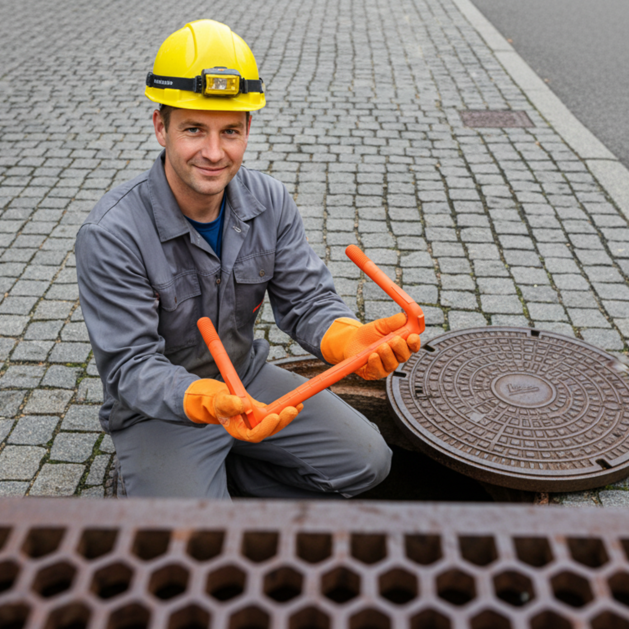 Steigbügelseite Form A Arbeiter mit Steigbügel
