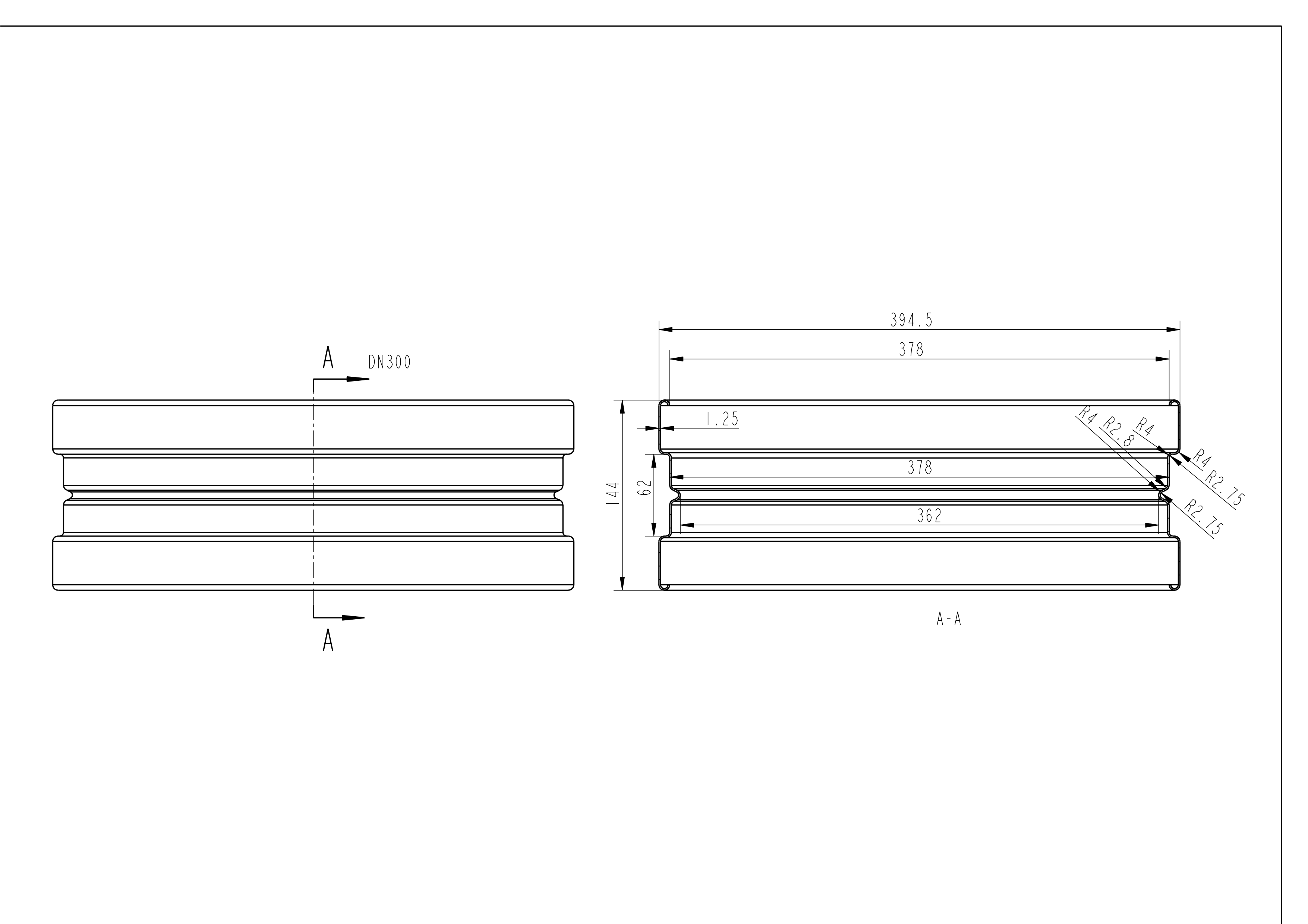 Vortriebskupplung aus Edelstahl DN 300 Steinzeug