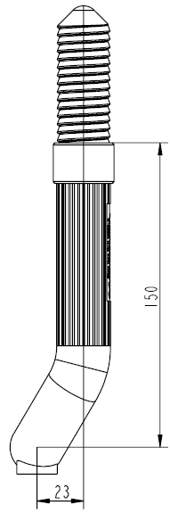 Steigbügel Edelstahl V4A, rot, Form A (baugleich MSU), Kl.2