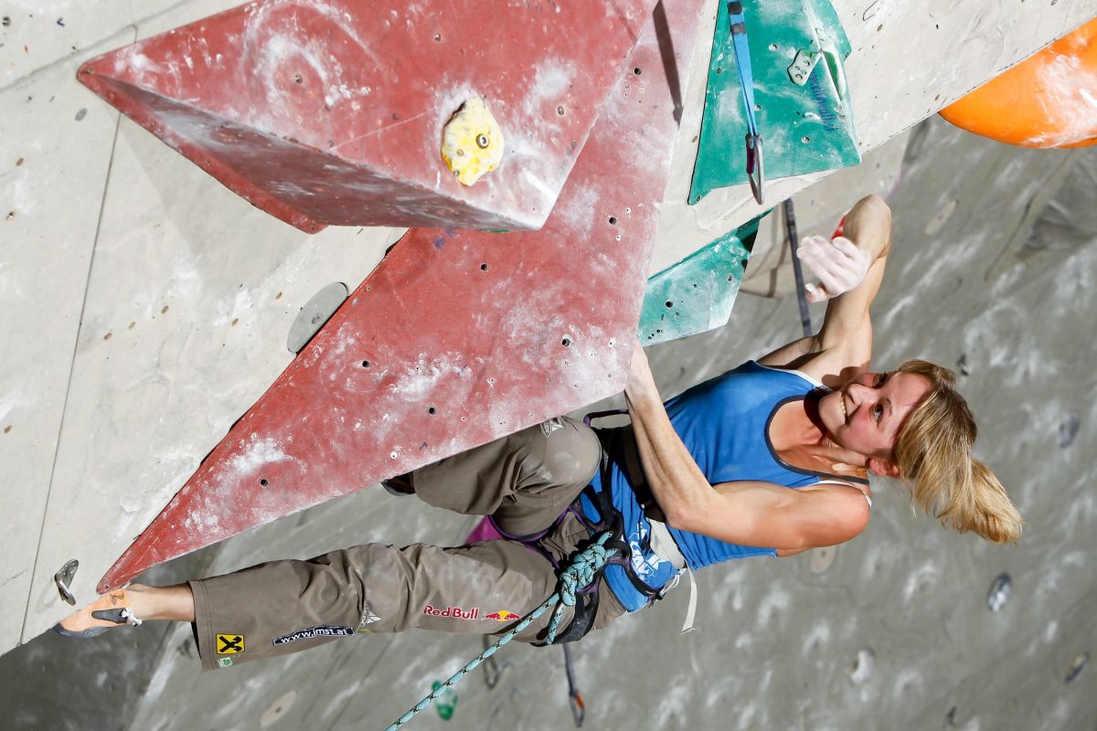 Two time world champion Angy Eiter competing at the World Cup of Kranj, Slovenia