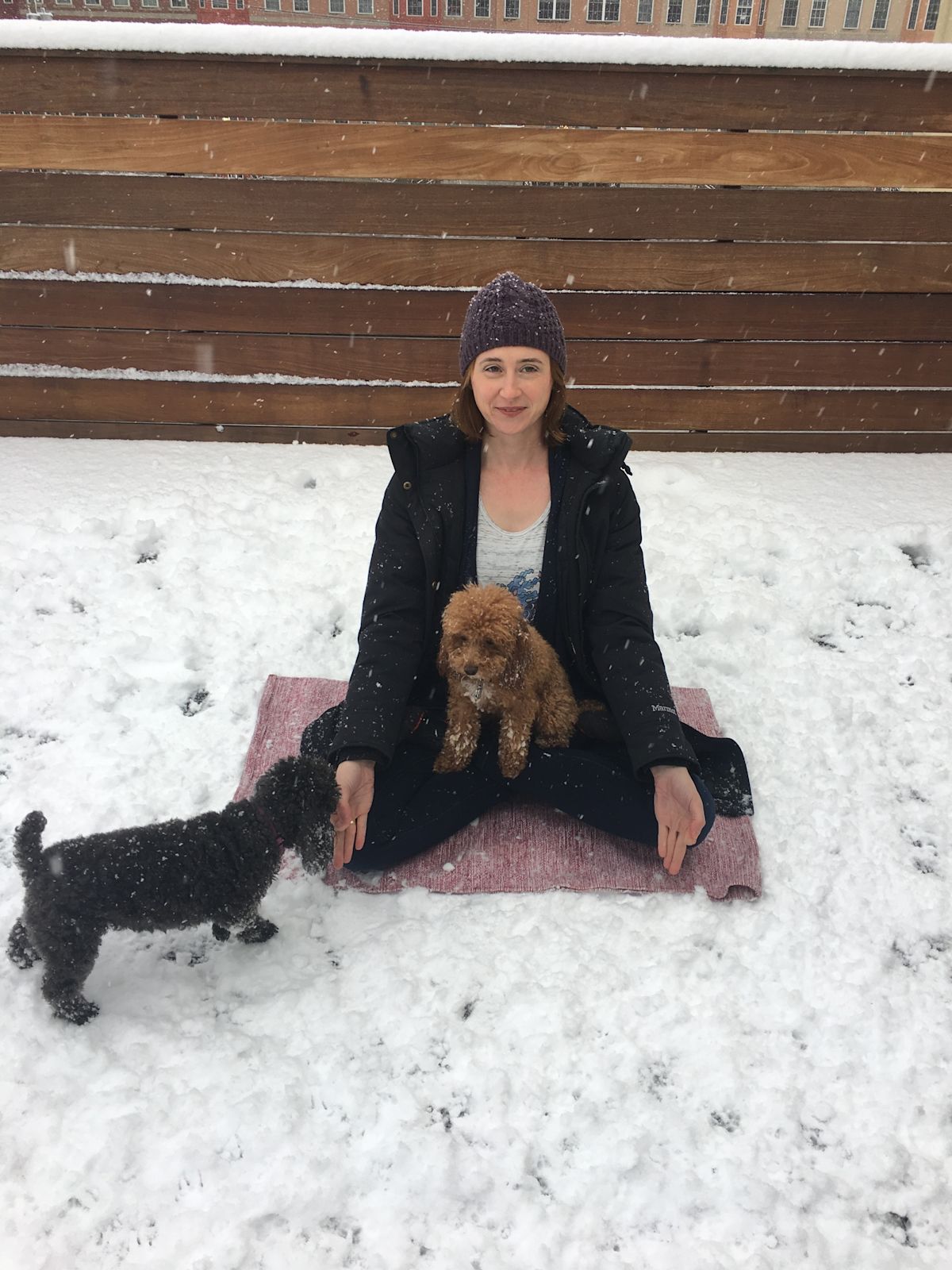 Sara in Snow Padmasana