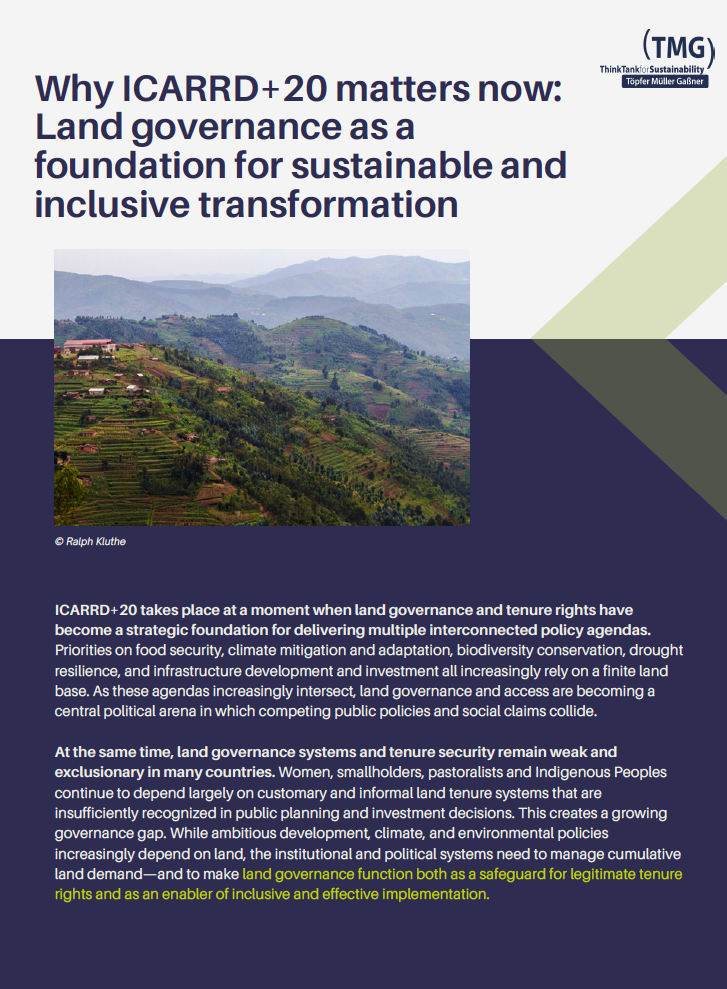 Why ICARRD+20 Matters Now: Land Governance as a Foundation for Sustainable and Inclusive Transformation