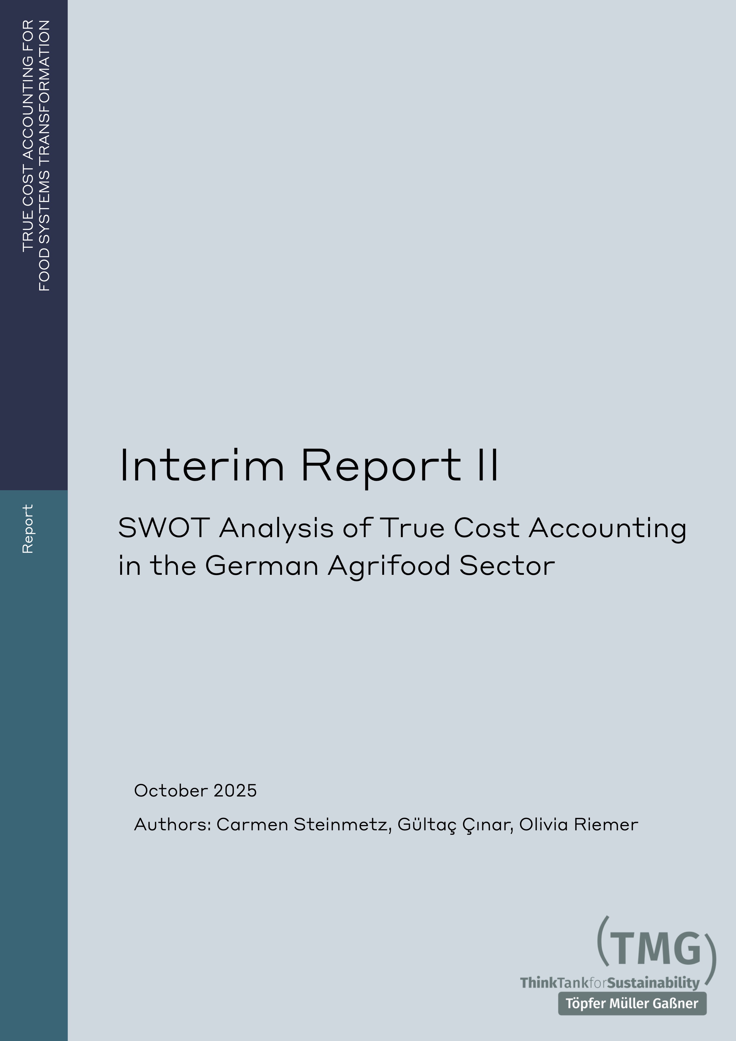 SWOT Analysis of True Cost Accounting in the German Agrifood Sector