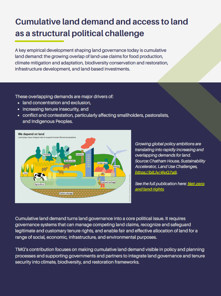 Cumulative Land Demand and Access to Land as a Structural Political Challenge