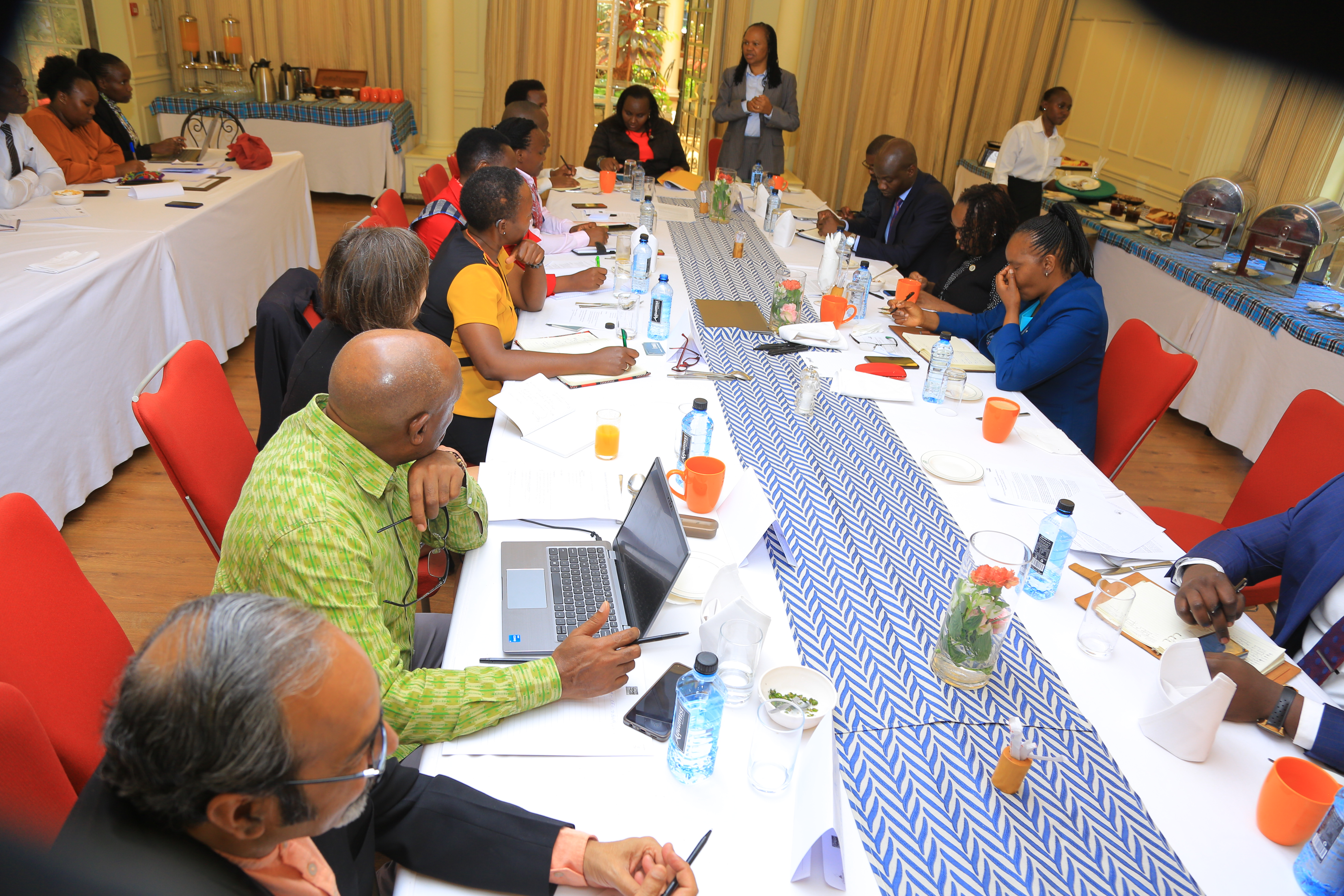 TMG Urban Food Futures partner organizations meet with  Nairobi County stakeholders ahead of the policy event. Photo credit: Reuben Mutua, Muungano AMT