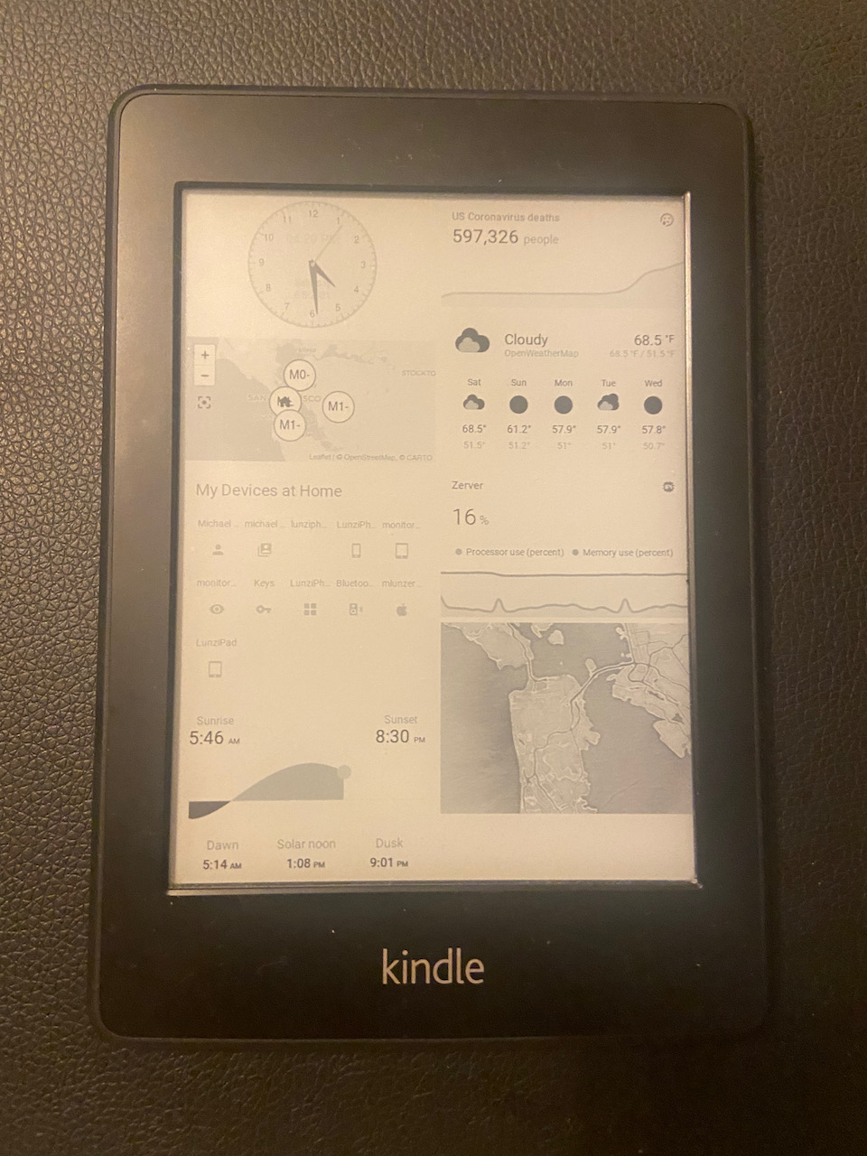 Kindle Home Assistant Dashboard Finished