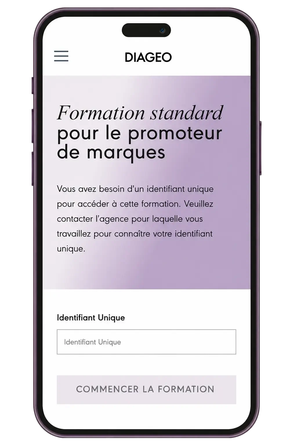 Brand Promoter training module interface