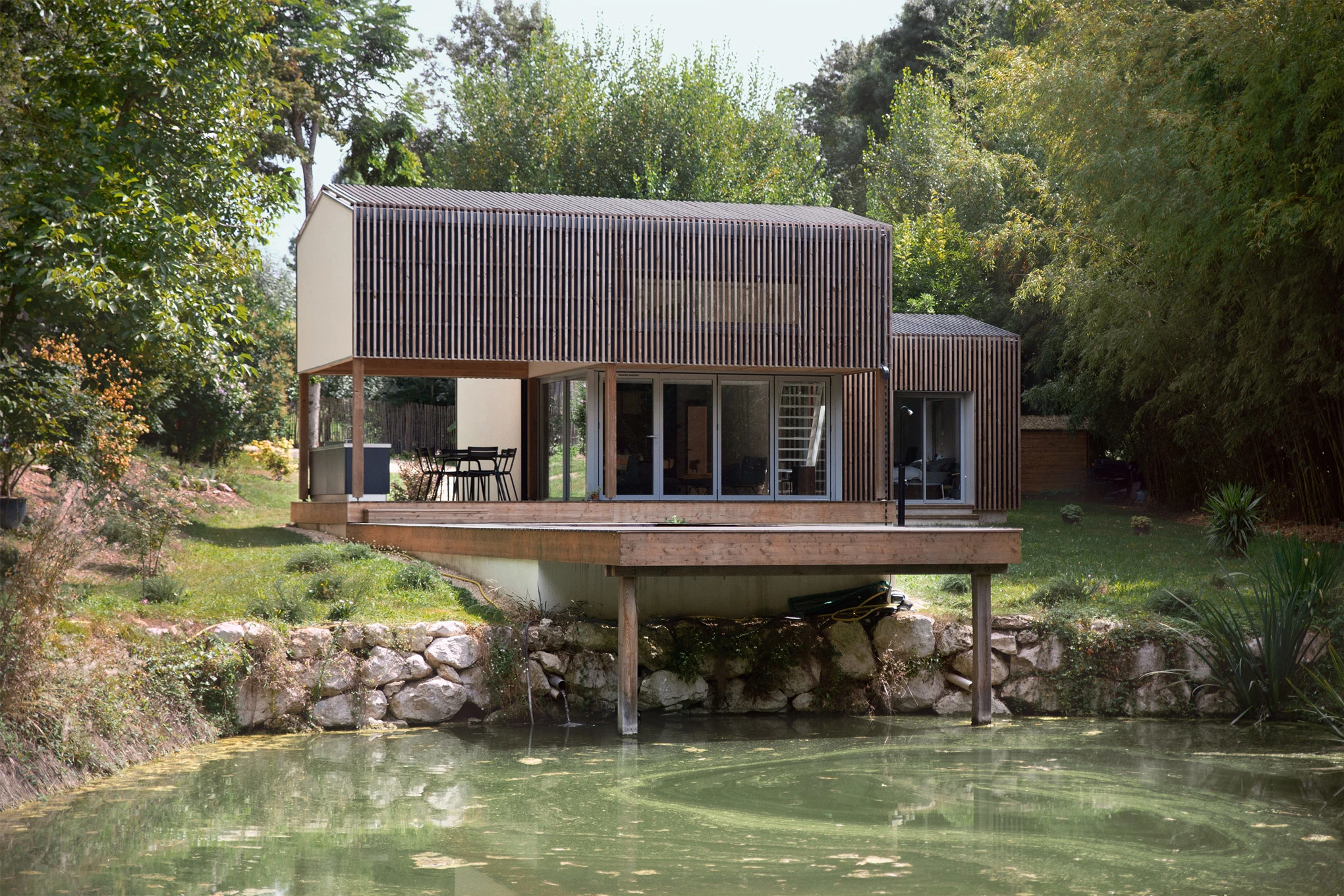 A contemporary renovation in a natural setting