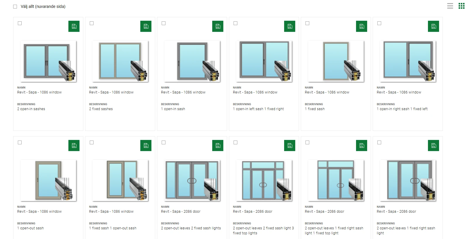 et komplett sapa bim-bibliotek for prosjektene dine